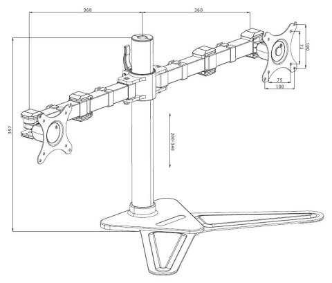Uchwyt Iiyama DS1002D-B1 - stand z ramieniem regulowanym Uchwyt Iiyama DS1002D-B1 - stand z ramieniem regulowanym