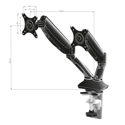 Uchwyt biurkowy Iiyama DS3002C-B1 - desk mount (adjustable arm) Uchwyt biurkowy Iiyama DS3002C-B1 - desk mount (adjustable arm)