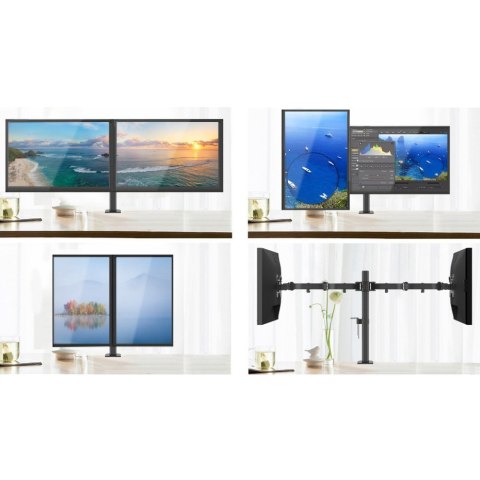 Techly ICA-LCD 382-D uchwyt / stojak do monitorów 68,6 cm (27") Czarny Biurko Techly ICA-LCD 382-D uchwyt / stojak do monitorów 68,6 cm (27") Czarny Biurko