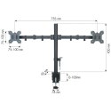 Techly ICA-LCD 382-D uchwyt / stojak do monitorów 68,6 cm (27") Czarny Biurko