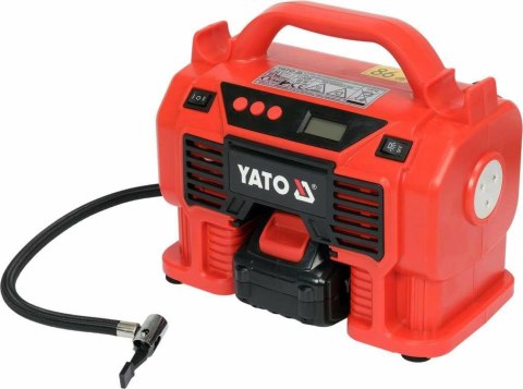 Kompresor YT 18V o ciśnieniu 11 BAR z przepływem 21 l/min, w zestawie 1 bateria 3,0Ah Kompresor YT 18V o ciśnieniu 11 BAR z przepływem 21 l/min, w zestawie 1 bateria 3,0Ah