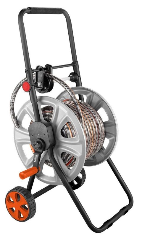 Wózek na wąż ogrodowy, metalowy, do 60 m węża 1/2", z prowadnicą węża Wózek na wąż ogrodowy, metalowy, do 60 m węża 1/2", z prowadnicą węża