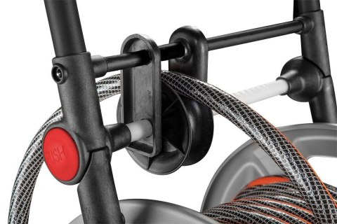 Wózek na wąż ogrodowy, metalowy, do 60 m węża 1/2", z prowadnicą węża Wózek na wąż ogrodowy, metalowy, do 60 m węża 1/2", z prowadnicą węża