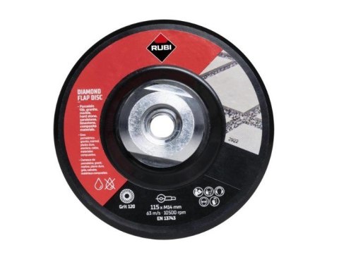 Tarcza do polerowania Rubi 115MM 100/120 Tarcza do polerowania Rubi 115MM 100/120