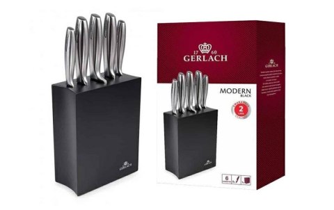 GERLACH.ZESTAW NOŻY W BLOKU 5szt. MODERN CZARNY %%% GERLACH.ZESTAW NOŻY W BLOKU 5szt. MODERN CZARNY %%%