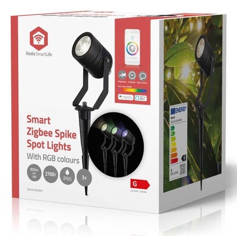 Lampa zewnętrzna Nedis ZBLOS10RGBW3 Smartlife RGB Zigbee 3.0 3W 3-pack Lampa zewnętrzna Nedis ZBLOS10RGBW3 Smartlife RGB Zigbee 3.0 3W 3-pack