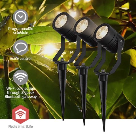 Lampa zewnętrzna Nedis ZBLOS10RGBW3 Smartlife RGB Zigbee 3.0 3W 3-pack Lampa zewnętrzna Nedis ZBLOS10RGBW3 Smartlife RGB Zigbee 3.0 3W 3-pack