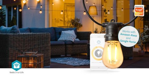 Oświetlenie LED dekoracyjne Wi-Fi Party-Lichter Warmweiss 10 LED's 9.00 m Android™ / IOS Lampendurchmesser: 45 mm Oświetlenie LED dekoracyjne Wi-Fi Party-Lichter Warmweiss 10 LED's 9.00 m Android™ / IOS Lampendurchmesser: 45 mm
