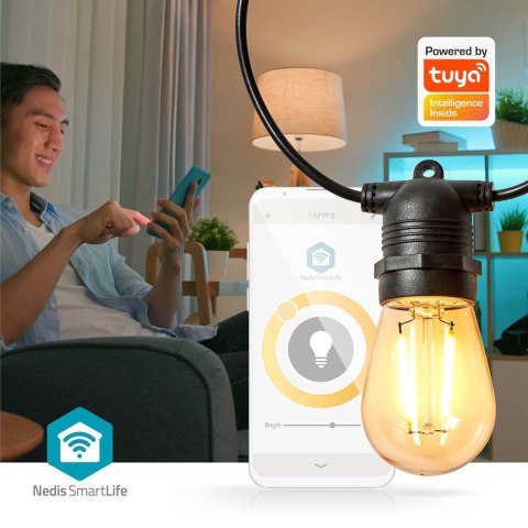 Oświetlenie LED dekoracyjne Wi-Fi Party-Lichter Warmweiss 10 LED's 9.00 m Android™ / IOS Lampendurchmesser: 45 mm Oświetlenie LED dekoracyjne Wi-Fi Party-Lichter Warmweiss 10 LED's 9.00 m Android™ / IOS Lampendurchmesser: 45 mm