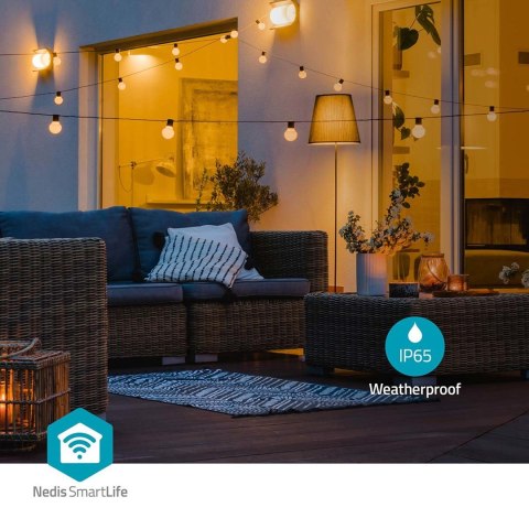 Oświetlenie LED dekoracyjne Wi-Fi Party-Lichter Warmweiss 10 LED's 9.00 m Android™ / IOS Lampendurchmesser: 45 mm Oświetlenie LED dekoracyjne Wi-Fi Party-Lichter Warmweiss 10 LED's 9.00 m Android™ / IOS Lampendurchmesser: 45 mm