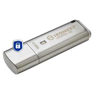 Kingston Technology IronKey Locker+ 50 pamięć USB 128 GB USB Typu-A 3.2 Gen 1 (3.1 Gen 1) Srebrny Kingston Technology IronKey Locker+ 50 pamięć USB 128 GB USB Typu-A 3.2 Gen 1 (3.1 Gen 1) Srebrny