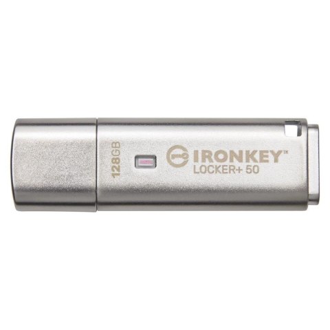 Kingston Technology IronKey Locker+ 50 pamięć USB 128 GB USB Typu-A 3.2 Gen 1 (3.1 Gen 1) Srebrny Kingston Technology IronKey Locker+ 50 pamięć USB 128 GB USB Typu-A 3.2 Gen 1 (3.1 Gen 1) Srebrny