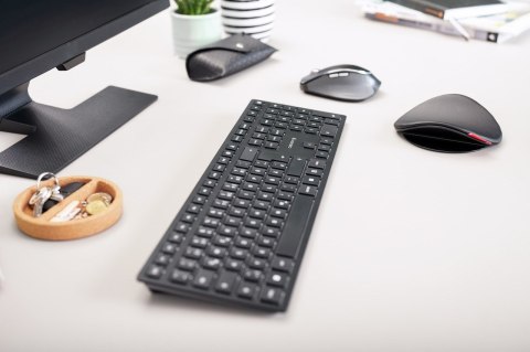 CHERRY KW 9100 SLIM klawiatura Uniwersalne RF Wireless + Bluetooth QWERTZ Swiss Czarny CHERRY KW 9100 SLIM klawiatura Uniwersalne RF Wireless + Bluetooth QWERTZ Swiss Czarny