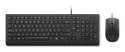 Podstawowe Lenovo | Kombinacja klawiatury i myszy | Przewodowe | Euro amerykańskie | Czarny