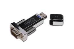 Konwerter / Adapter USB-A 1.1 męski do RS232 (DB9) męski | Chipset Prolific PL2303GT | Mocowanie na śruby | z dodatkowym kablem 
