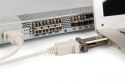 Konwerter / Adapter USB-A 2.0 męski do RS232 (DB9) męski | Chipset FTDI FT232RNL | Mocowanie na śruby | z dodatkowym kablem 0.8m