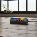 Listwa zasilająca z wyłącznikami 4 gniazda + 2xUSB przedłużacz MCE229B Czarna