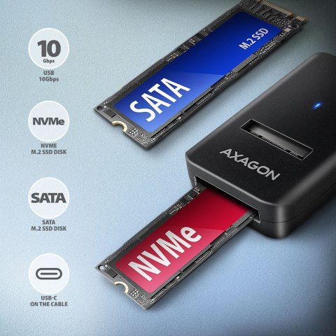 ADM2-CM Adapter USB3.2 Gen 2 M.2 NVMe/SATA SSD 10cm USB-C cable