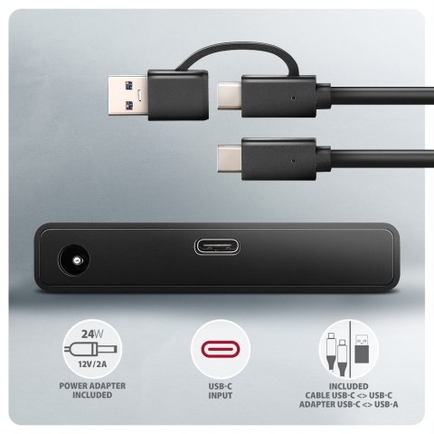ADSA-FPX Adapter USB-C 10Gbps SATA 6G 2.5/3.5 cala SSD/HDD FASTPORT X, w tym zasilacz, 60cm USB-C/USB-A kabel