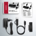ADSA-FPX Adapter USB-C 10Gbps SATA 6G 2.5/3.5 cala SSD/HDD FASTPORT X, w tym zasilacz, 60cm USB-C/USB-A kabel