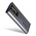 EEM2-SD2 Obudowa zewnętrzna aluminiowa bezśrubowa USB-A/C 3.2 Gen2 M.2 NVMe/SATA display LCD