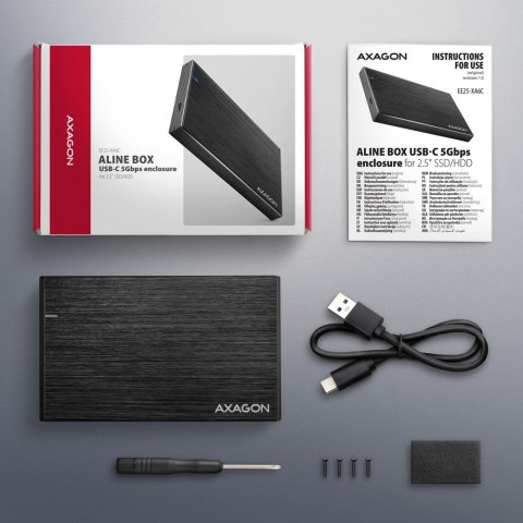 EE25-XA6C Obudowa zewnętrzna aluminiowa, USB-C 3.2 Gen 1 SATA 6G 2.5" 5Gbps