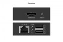 Przedłużacz (extender) po skrętce kat.6 HDMI 4K/30Hz z KVM USB 1.1 do 40m/70m, max. 253 odbiorniki, sterowanie IR - zestaw (odbi