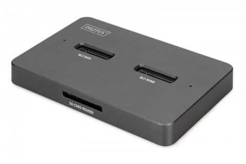 Stacja dokująca dysków | USB-C 3.2 Gen2 10Gbps | SSD M.2 NVMe + SATA (max. 2x 4TB) | Czytnik kart SD-Express 7.1 (max. 2TB) | Cz