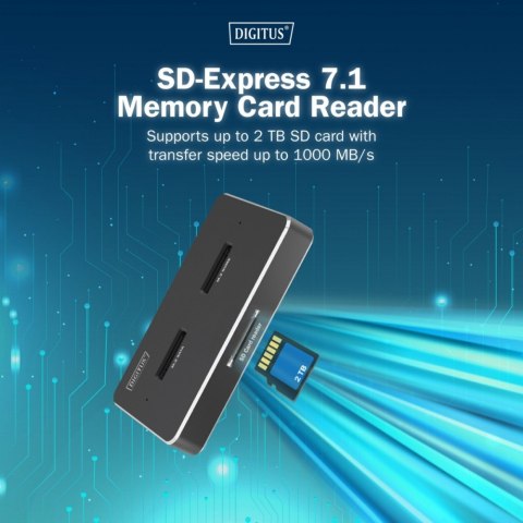 Stacja dokująca dysków | USB-C 3.2 Gen2 10Gbps | SSD M.2 NVMe + SATA (max. 2x 4TB) | Czytnik kart SD-Express 7.1 (max. 2TB) | Cz