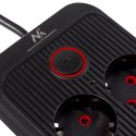 Listwa zasilająca MCE391 B 6 gniazd 4xUSB-A 1xUSB-C, 110-240V AC 50/60Hz, 2.1A max 2500W, czarna