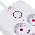 Listwa zasilająca MCE391 W 6 gniazd 4xUSB-A 1xUSB-C 110-240V AC 50/60Hz, 2.1A max 2500W, biała