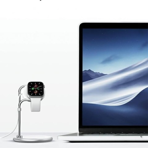 Stojak do Apple Watch SAW-300 ładowanie srebrny