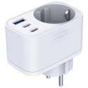 Adapter sieciowy Hyper Charger 30W 1xUSB-A 2xUSB-C 1x Schuko PD QC 3.0 białt