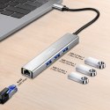 HUB USB3.2 3xUSB-A, 1x RJ45 Gigabit Ethernet
