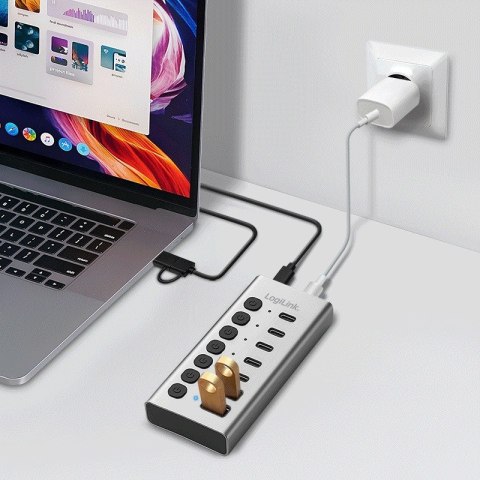 Hub 7xUSB-A/C z przełącznikiem on/off