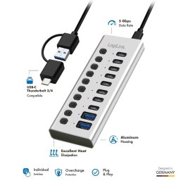 Hub USB3.2 10-portow USB-A/C, funkcja on/off