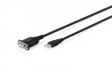 Kabel adapter USB 2.0 do RS232 (DB9) | Chipset FTDI (FT232RNL) | PVC, czarny | Mocowanie w tulejkach gwintowanych | 1.8m