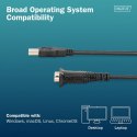 Kabel adapter USB 2.0 do RS232 (DB9) | Chipset FTDI (FT232RNL) | PVC, czarny | Mocowanie w tulejkach gwintowanych | 1.8m