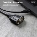 Kabel adapter USB 2.0 do RS232 (DB9) | Chipset FTDI (FT232RNL) | PVC, czarny | Mocowanie w tulejkach gwintowanych | 1.8m