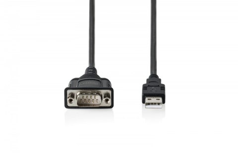 Kabel adapter USB 2.0 do RS232 (DB9) | Chipset FTDI (FT232RNL) | PVC, czarny | Mocowanie w tulejkach gwintowanych | 1.8m