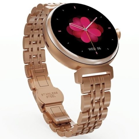 Smartwatch Aura Amoled damski różowo-złoty