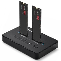 Stacja dokujšca dysków SSD M.2 NVMe | PCIe | USB-C | 20Gb/s | DUAL 2x8TB | klonowanie offline