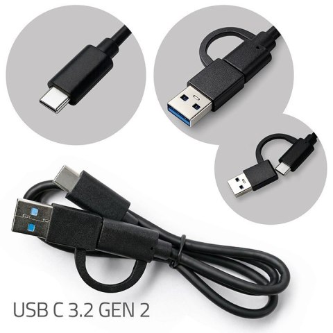 Stacja dokujšca dysków SSD M.2 NVMe | PCIe | USB-C | 20Gb/s | DUAL 2x8TB | klonowanie offline