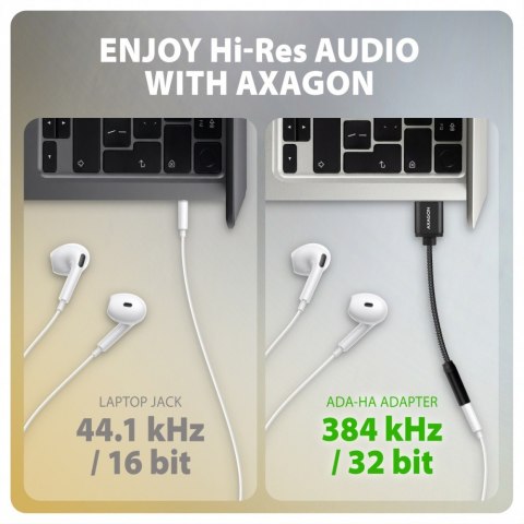 ADA-HA Zewnętrzna karta dźwiękowa USB-A 32bit DAC, 384kHz, 3.5mm (F) złącze