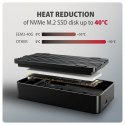 EEM2-40G Obudowa zewnętrzna aluminiowa USB4 Gen 3x2 M.2 SSD NVMe 40Gbps passive, USB-C cable, silicon sleeve
