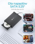 Obudowa IB-525-U3 1x5,25 SATA DVD/Blue-Ray, czarna