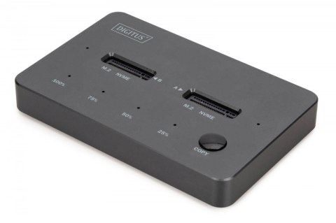 Stacja dokująca dysków z funkcją klonowania | USB-C 3.2 Gen2 10Gbps | SSD M.2 NVMe (max. 2x 4TB) | Funkcja Offline Clone | Czarn