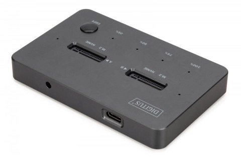 Stacja dokująca dysków z funkcją klonowania | USB-C 3.2 Gen2 10Gbps | SSD M.2 NVMe (max. 2x 4TB) | Funkcja Offline Clone | Czarn