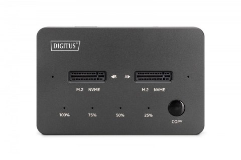 Stacja dokująca dysków z funkcją klonowania | USB-C 3.2 Gen2 10Gbps | SSD M.2 NVMe (max. 2x 4TB) | Funkcja Offline Clone | Czarn