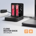 ADSA-M2C22 Stacja dokująca USB4 dla 2x M.2 NVMe SSD z funkcją klonowania dysków bez komputera, z wentylatorem chłodzącym